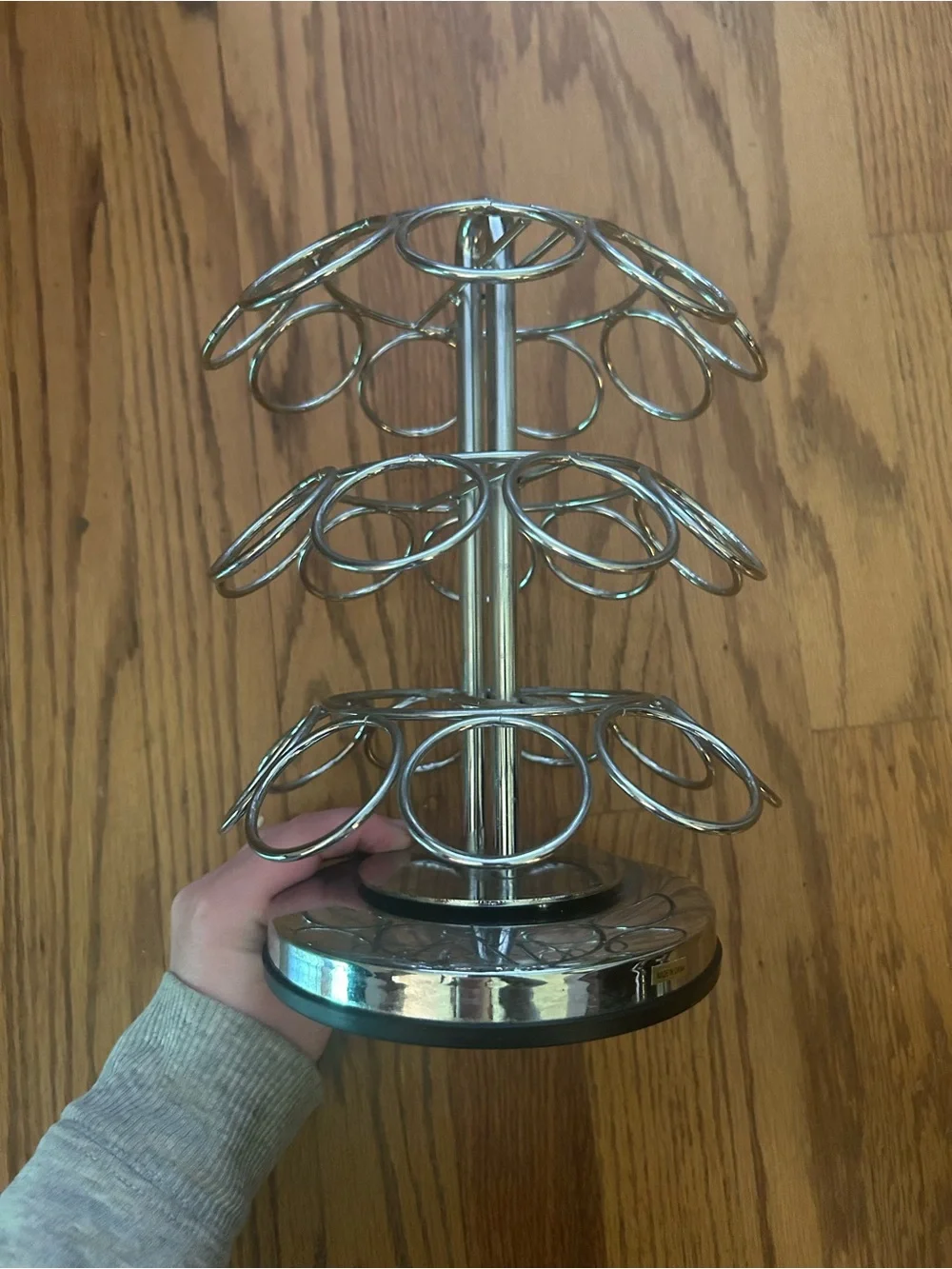 Silver Rotating K-Cup Coffee Stand - Perfect for Storage/Organization